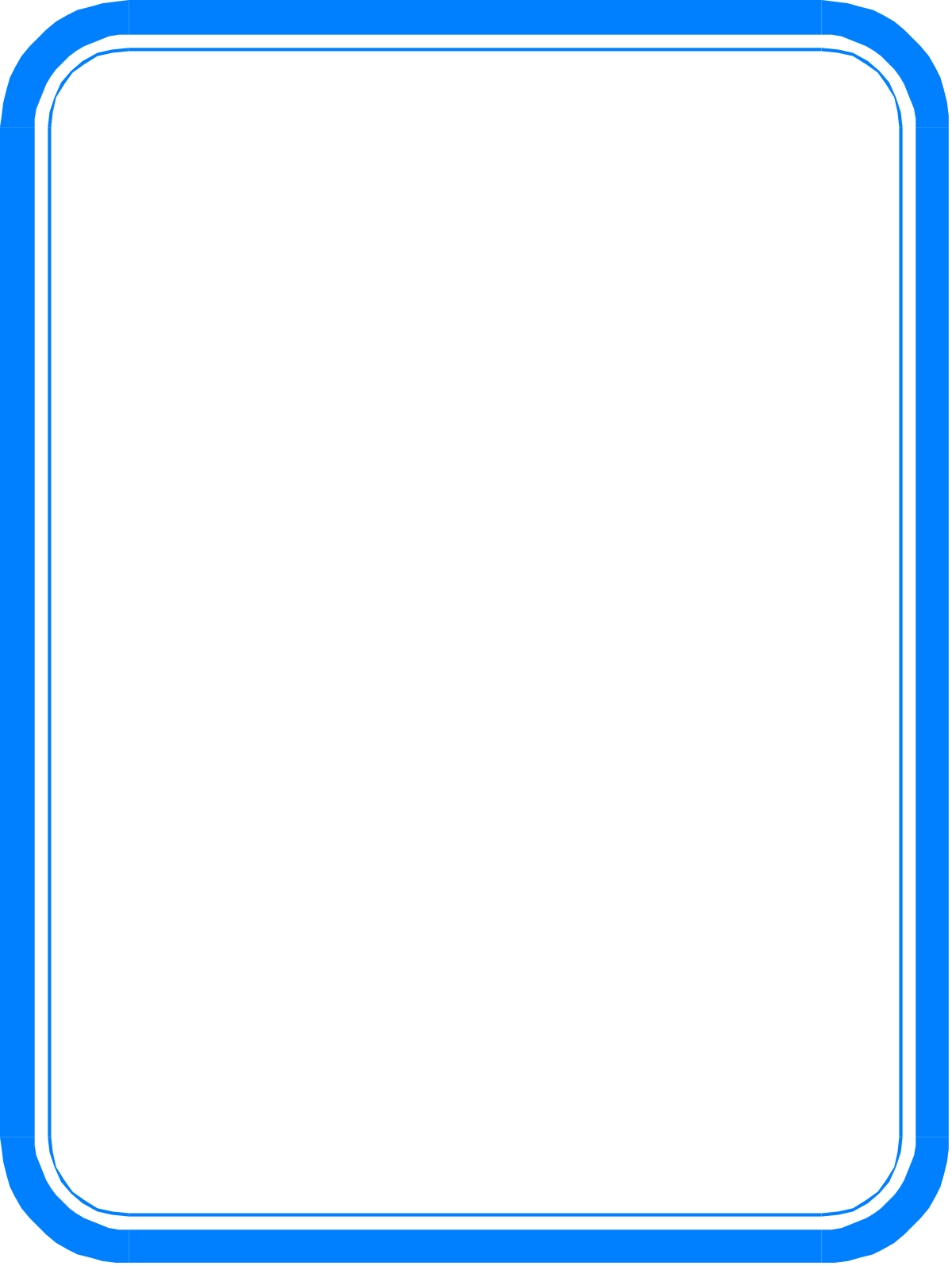 Blue Square Frame with Black Background Clipart - Elegant Borders Collection