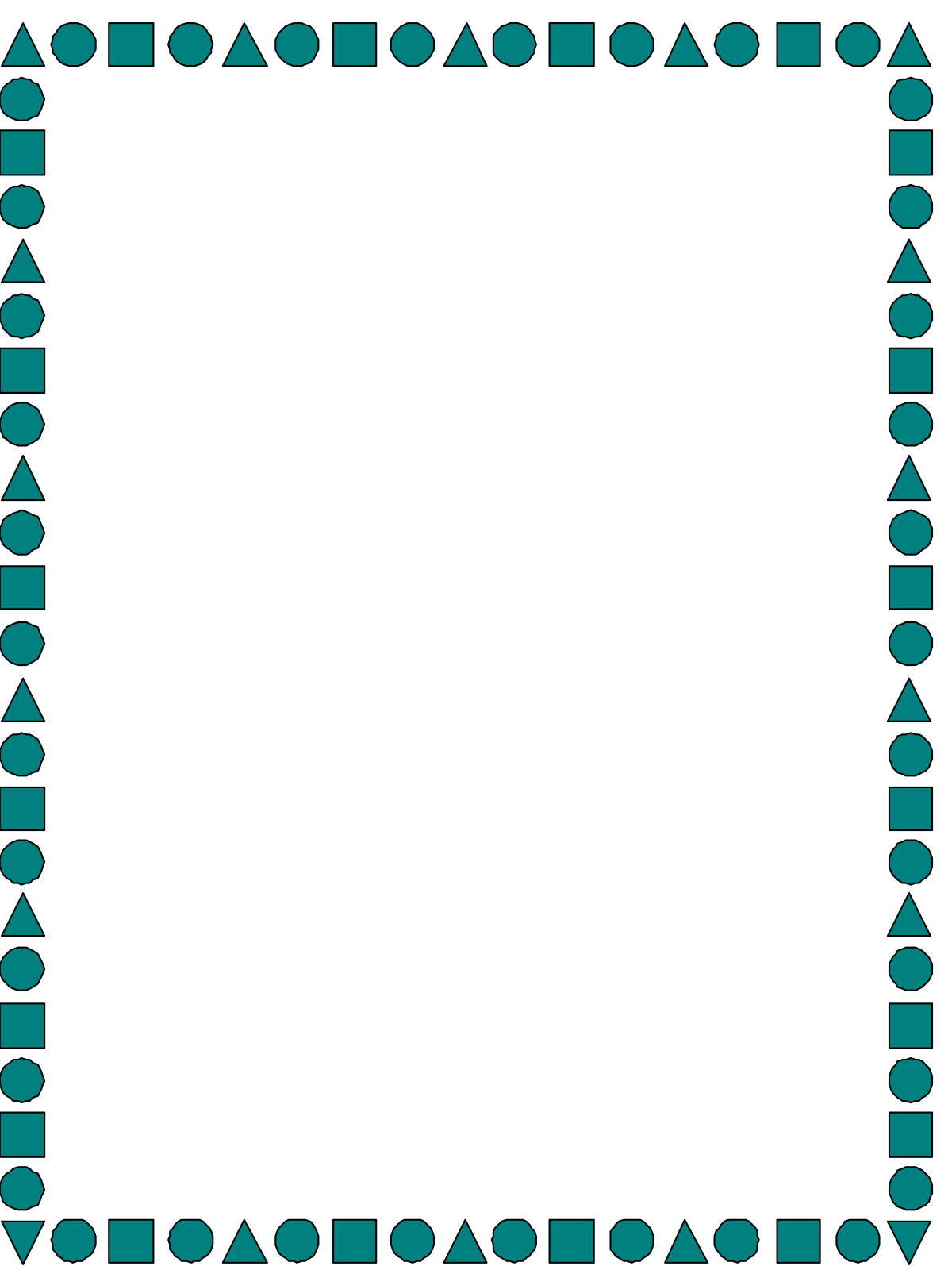 Square Frame Clipart with Circles and Squares Pattern