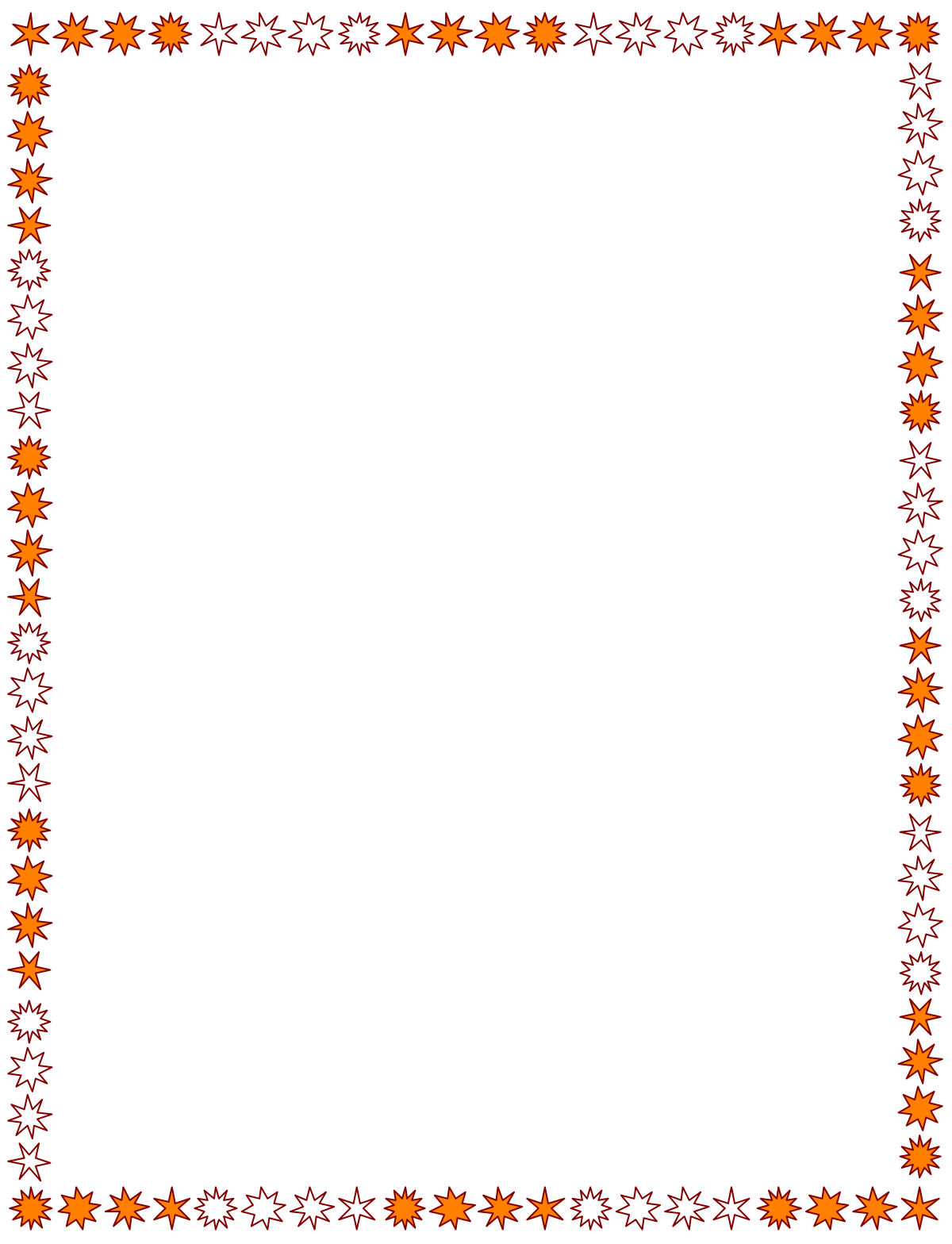 Elegant Black Background with Gold Border and White Stars Clipart