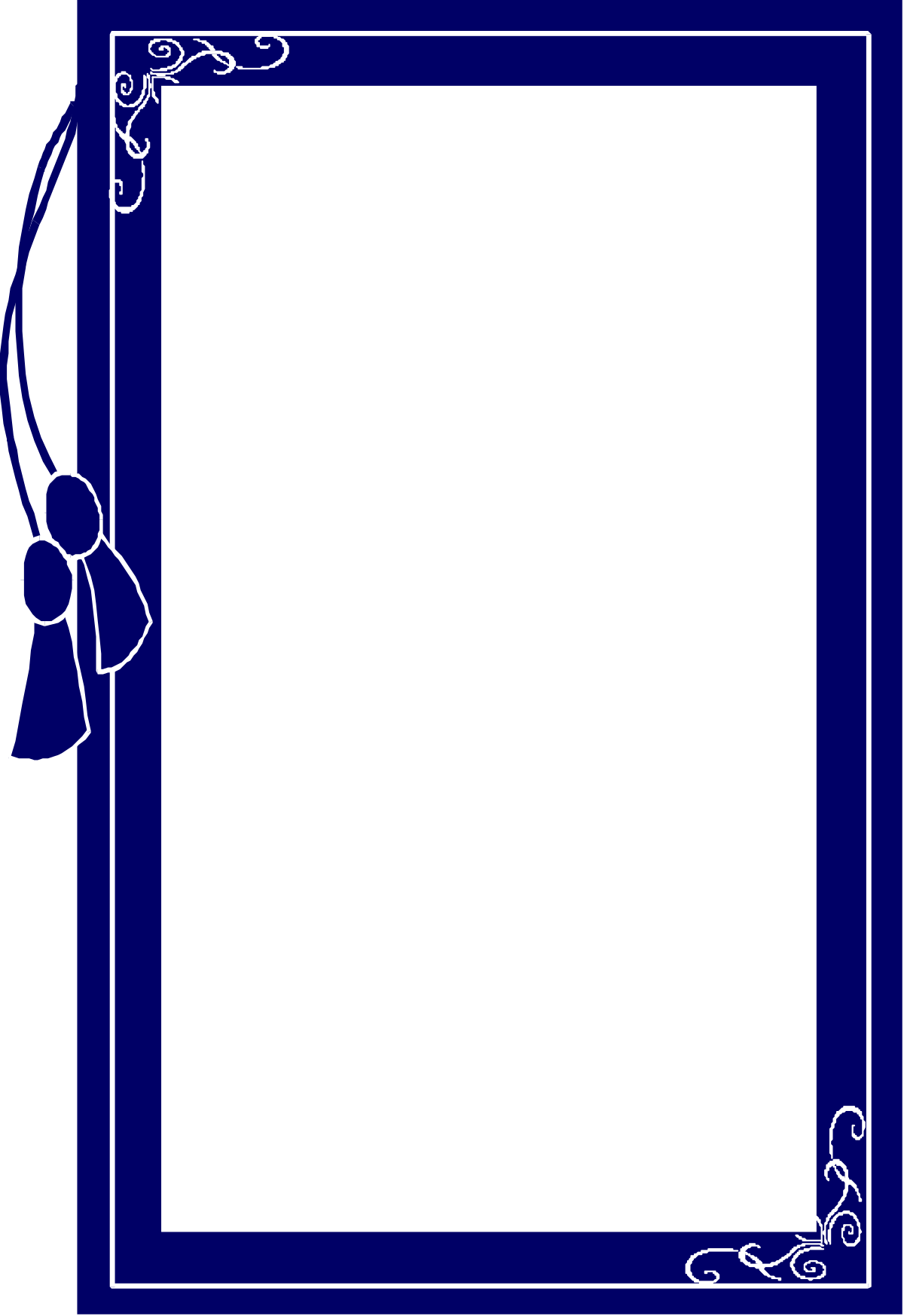 Blue Frame with White Background - Elegant Borders Clipart