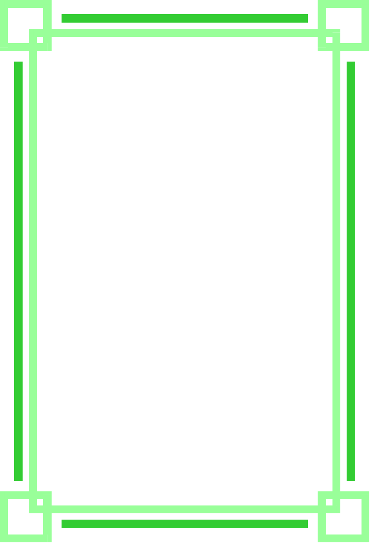 Green Frame Clipart with Square Center - Perfect for Creative Designs