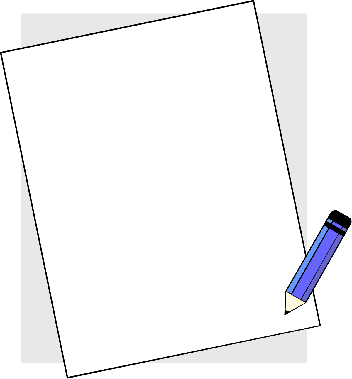 a sheet of paper with a pencil clip art png transparent Borders and Pencil Clipart: Creative Sheet of Paper Design