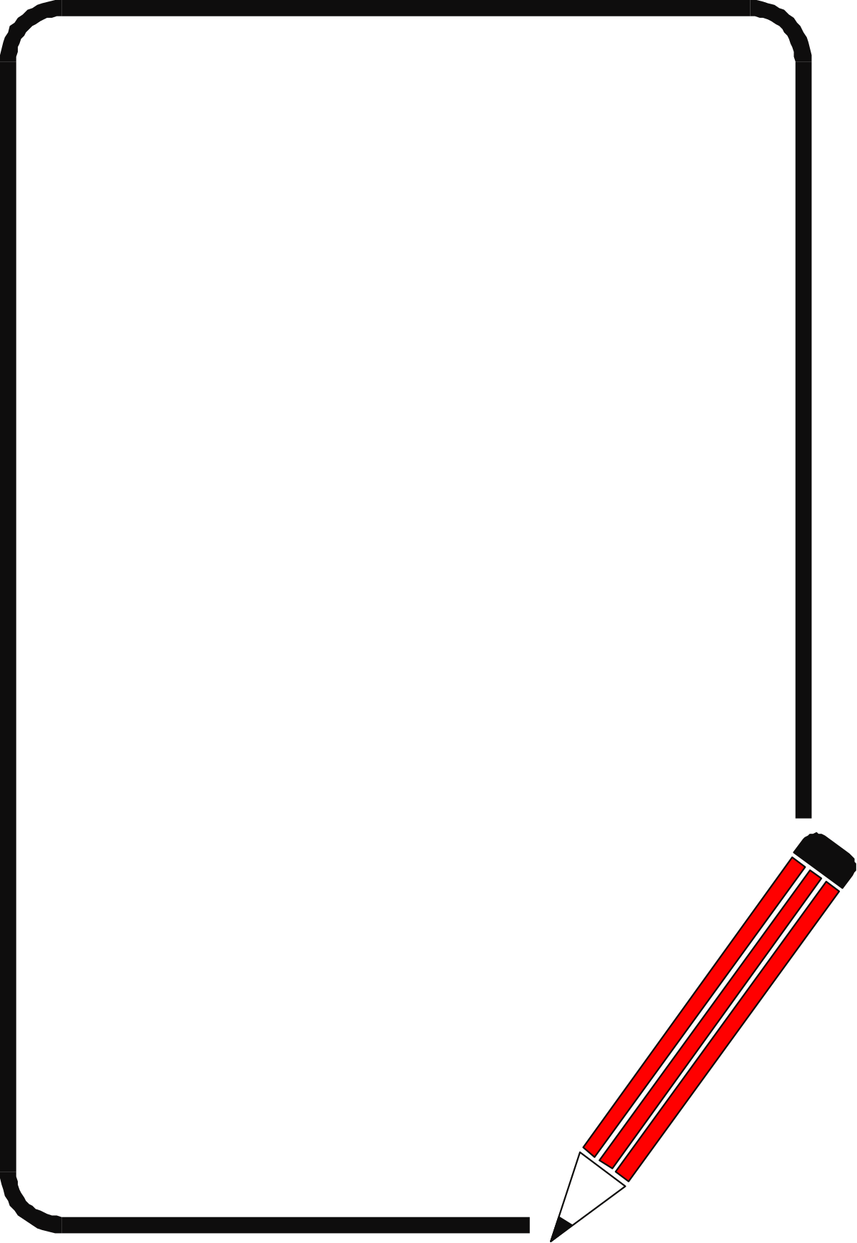 a black and red square with a pencil clip art png transparent Black and Red Square with Pencil Clipart for Creative Borders