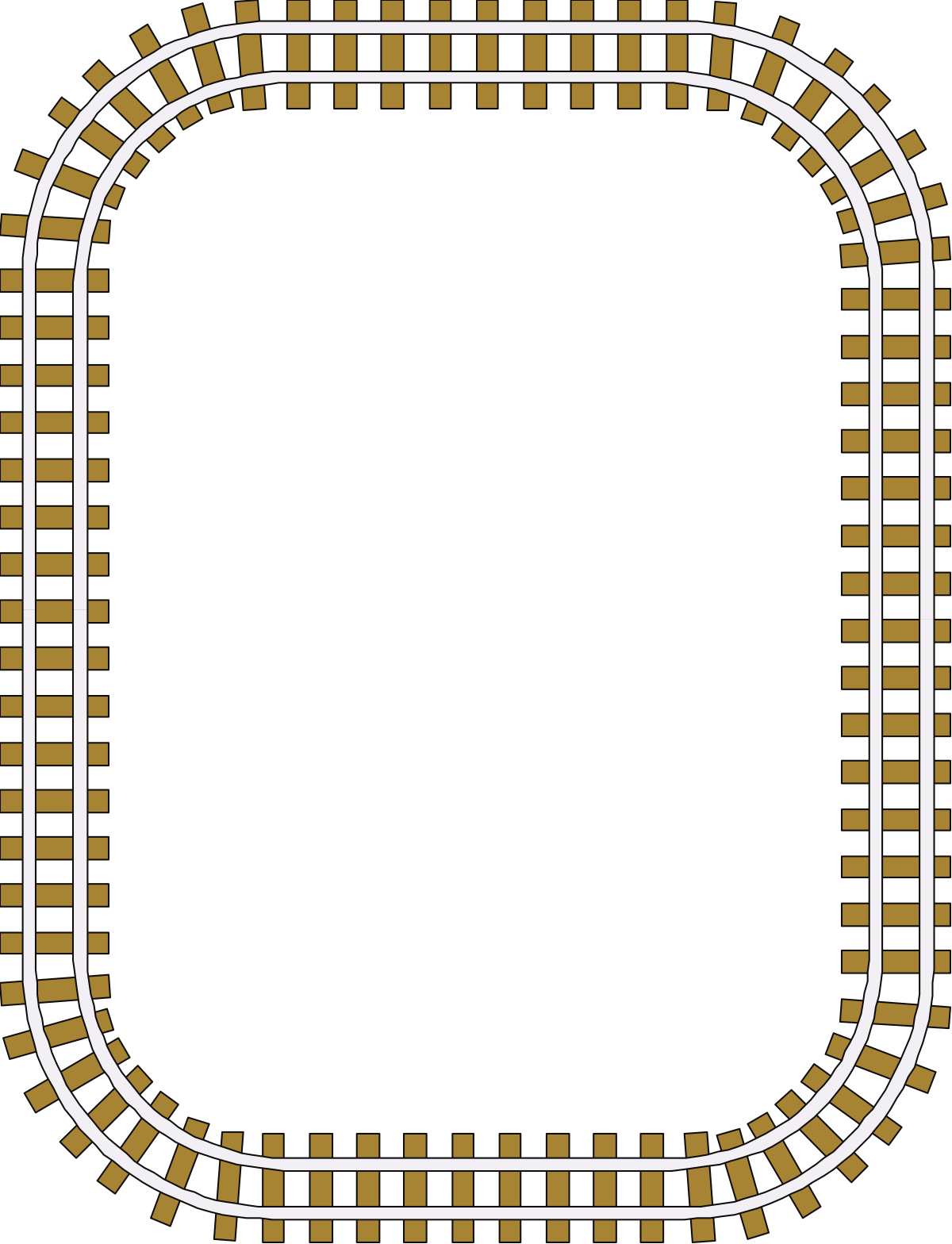 Train Track with White Line Clipart - Perfect Borders for Your Designs