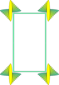 Yellow Flower Borders - Elegant Square Frame Clipart