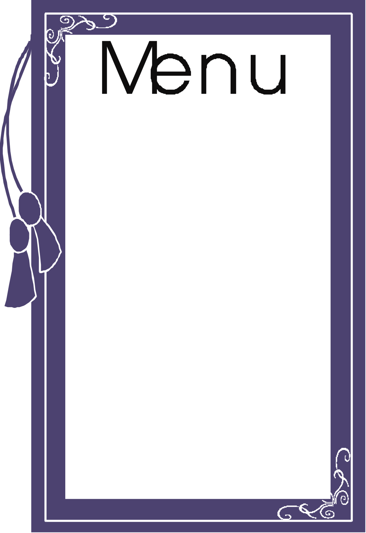 a purple frame with the word menu clip art png transparent Purple Frame Menu Clipart - Creative Borders and Decorative Elements