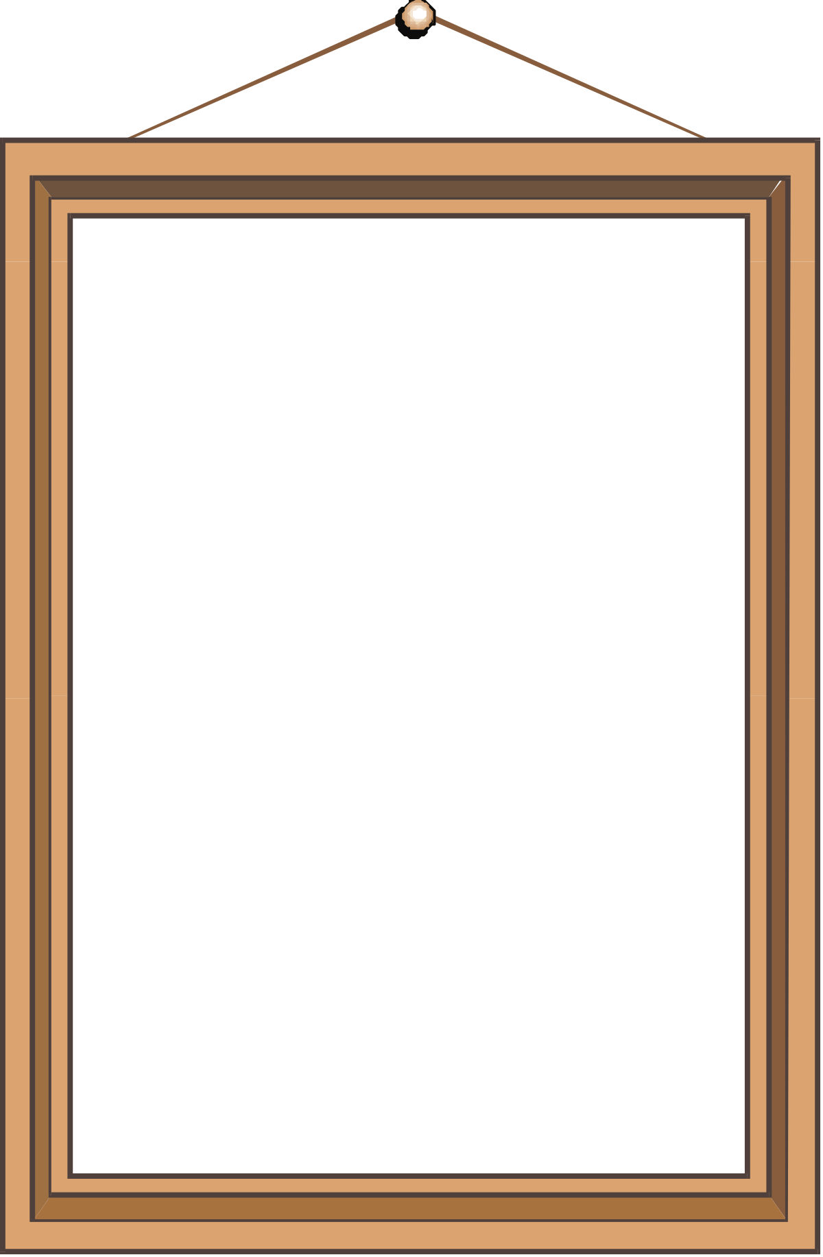 Wooden Frame Clipart with Black Background - Elegant Borders for Design