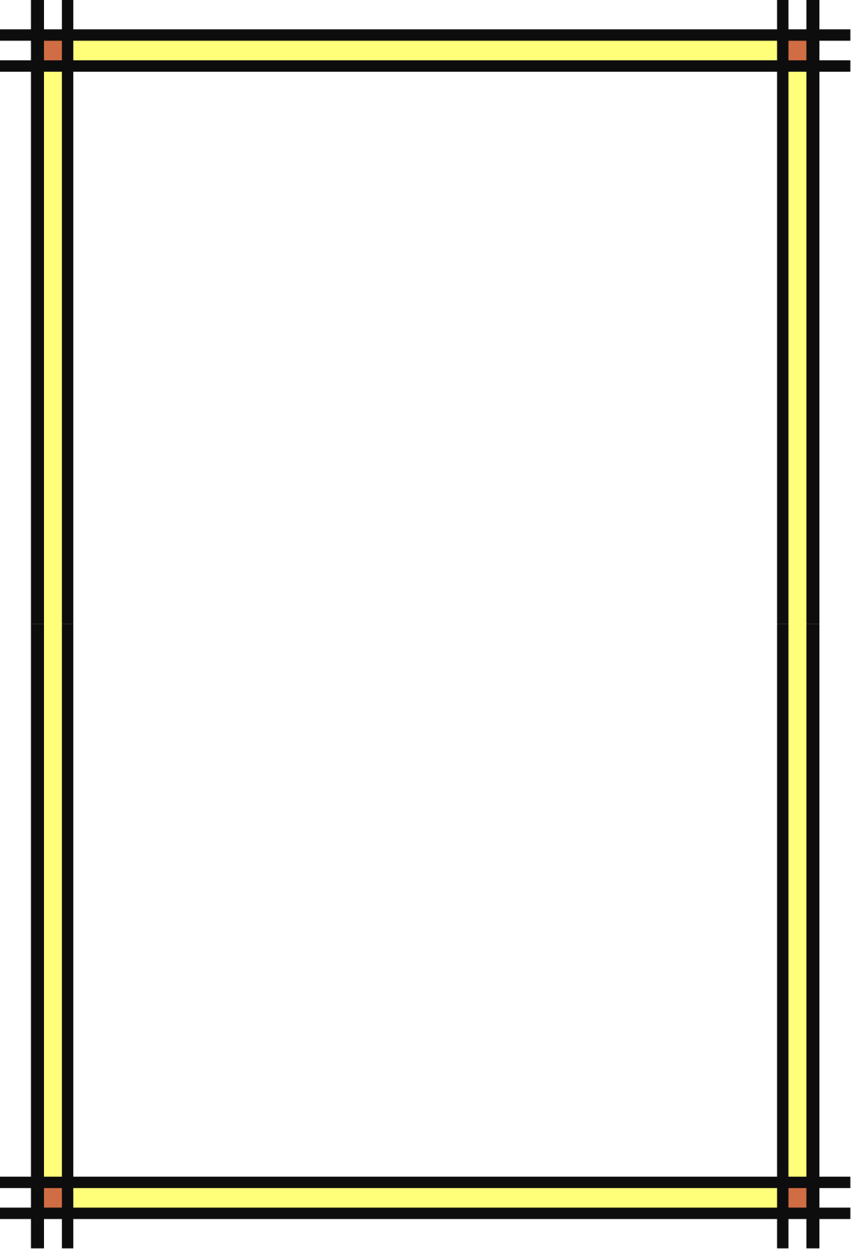 Yellow Border Square Frame Clipart - Perfect for Elegant Designs