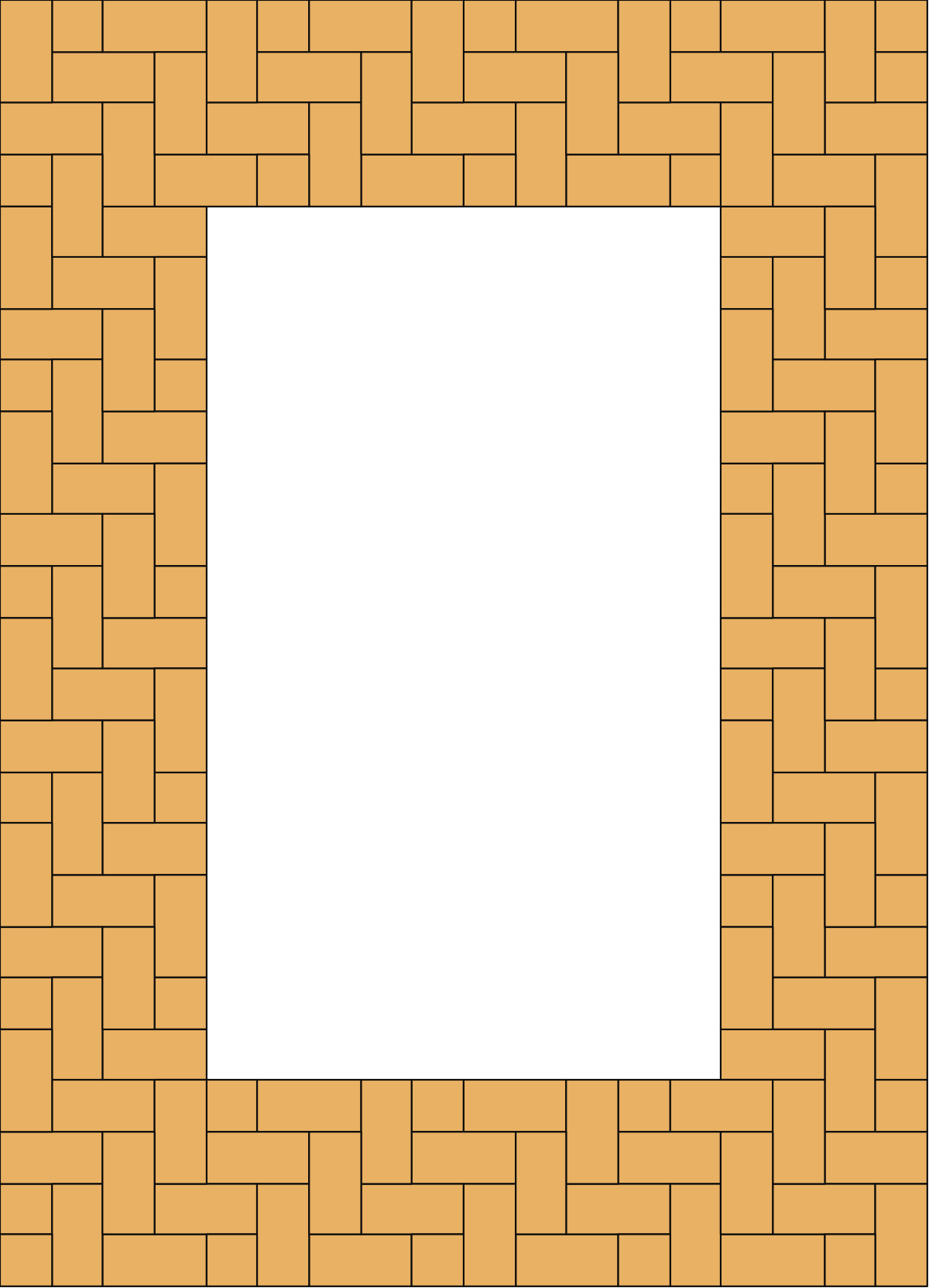 Square Brick Wall Clipart with Central Black Square for Creative Projects