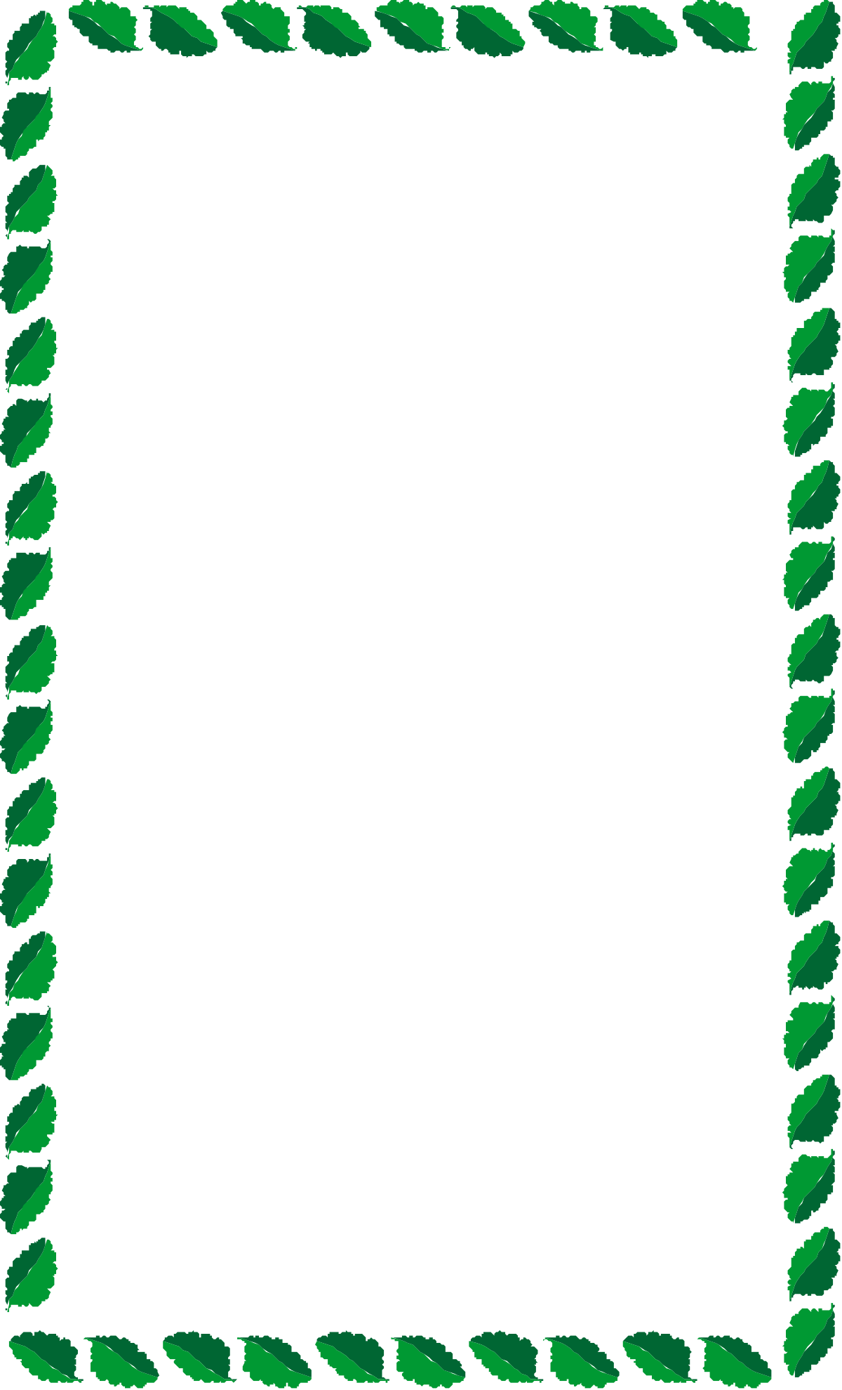 Green Leaf Frame Clipart - Elegant Nature Borders for Creative Designs