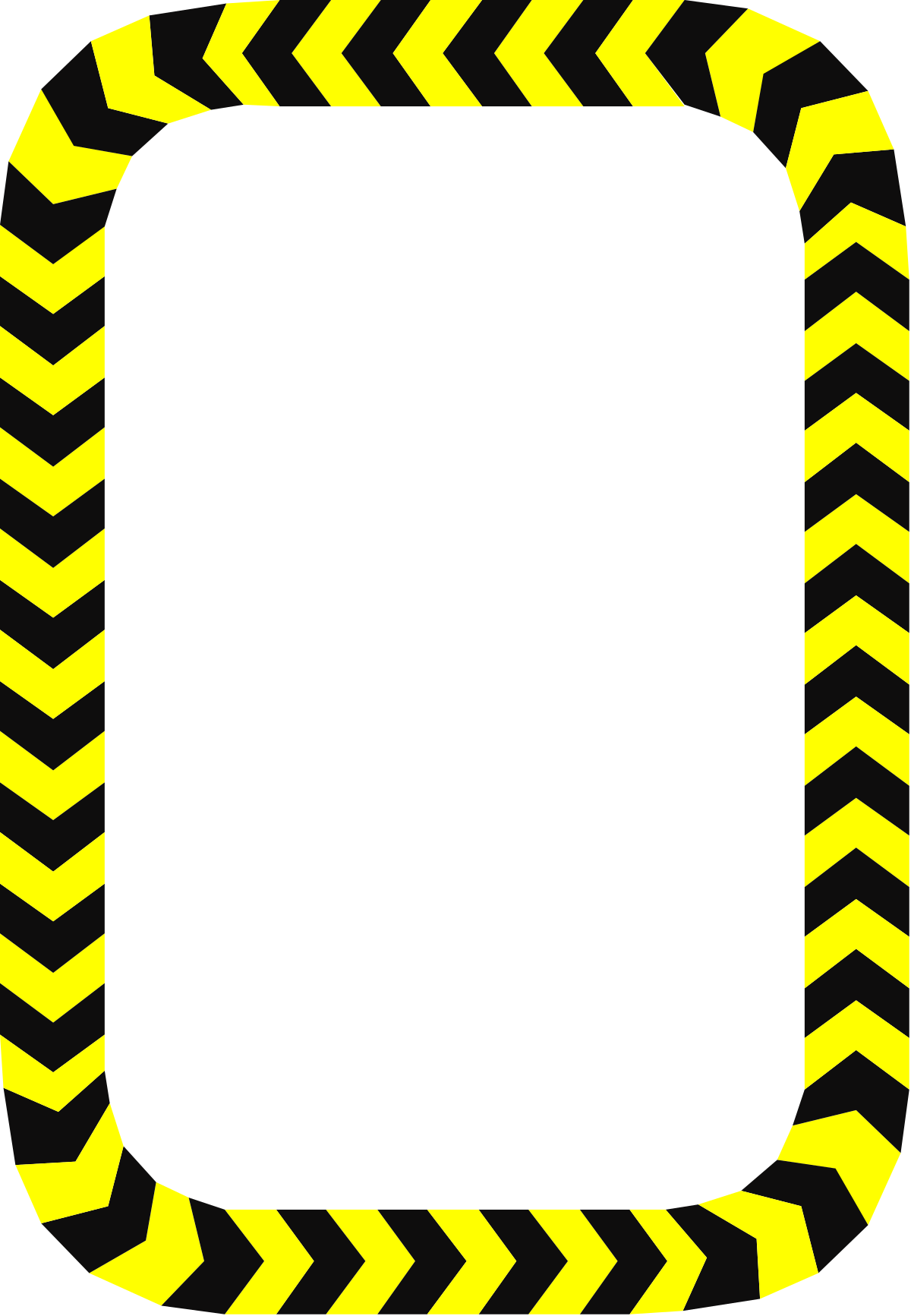 Yellow and Black Chevron Pattern Frame Clipart - Stunning Borders for Design