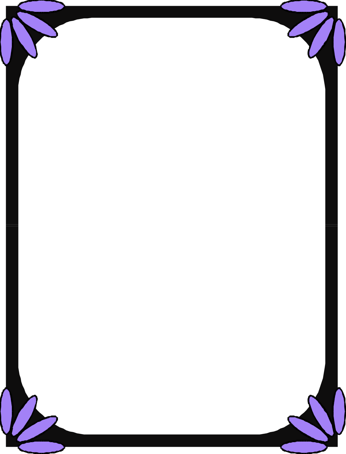 Purple Leaves Square Frame Clipart - Elegant Border Design