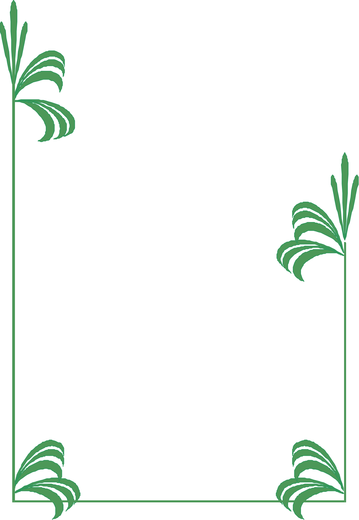a square frame with green leaves clip art png transparent Green Leaves Square Frame Clipart for Elegant Borders