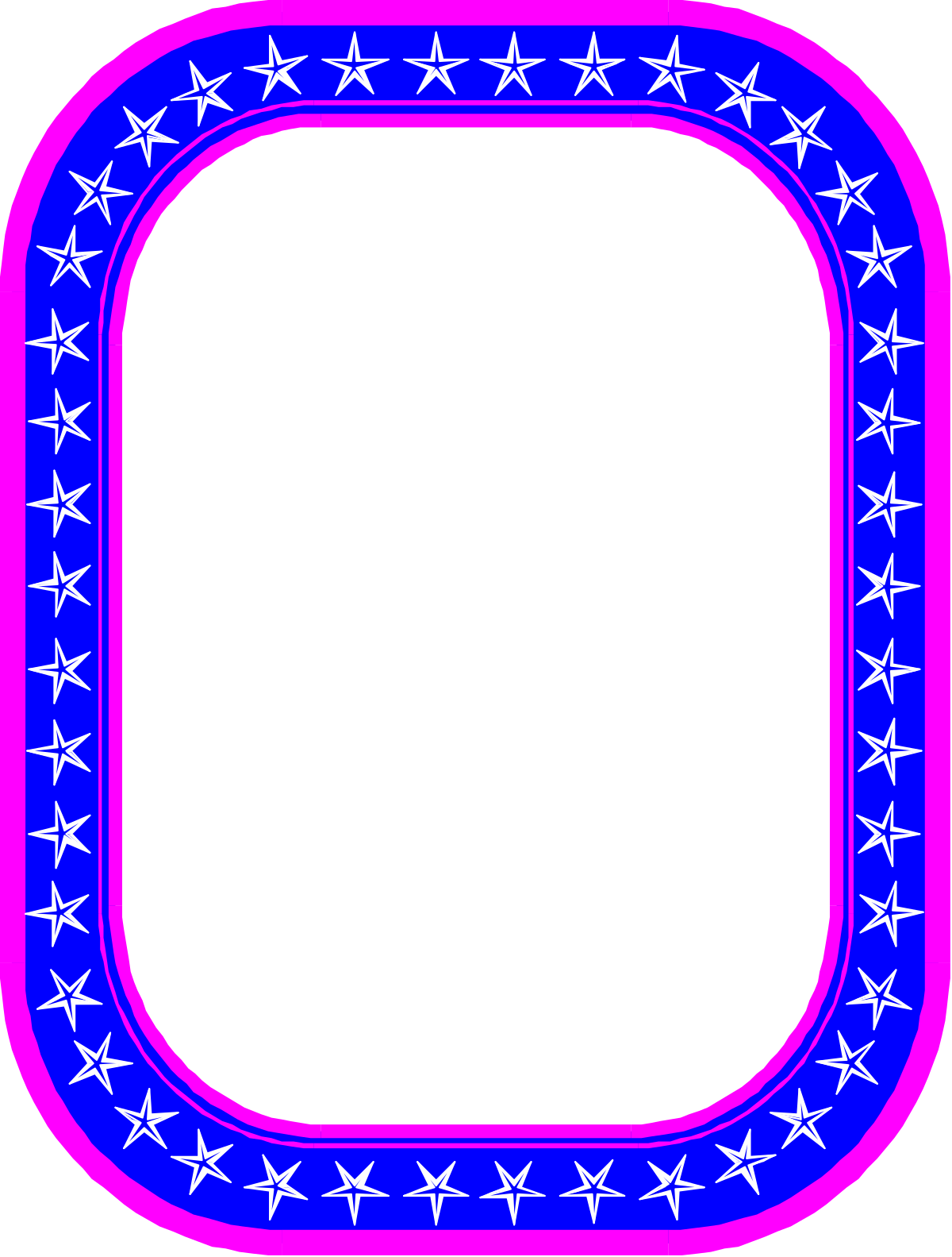 Blue and Pink Star Frame Clipart - Stunning Borders for Creative Design