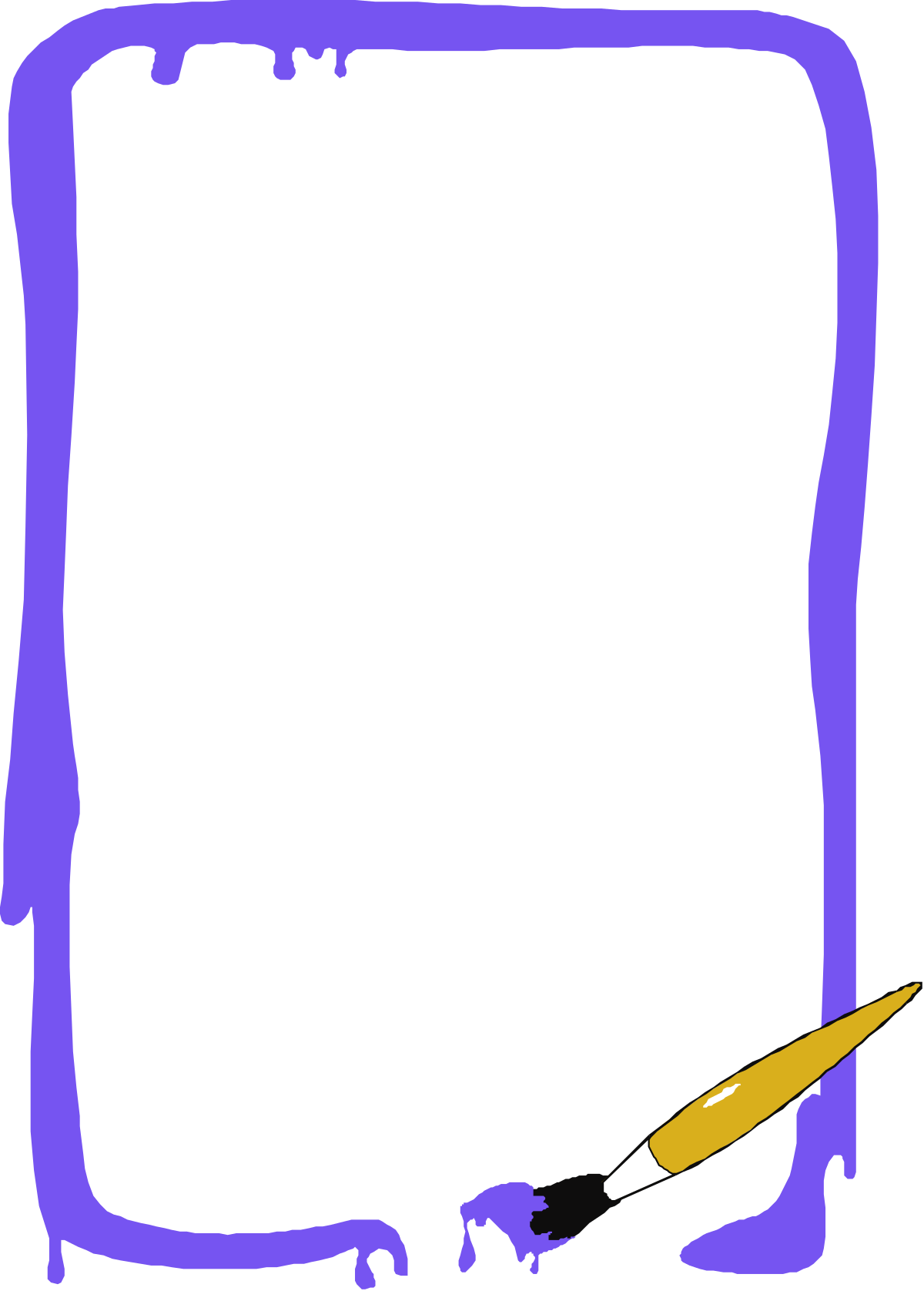 Purple Frame with Pencil - Eye-Catching Clipart for Creative Designs