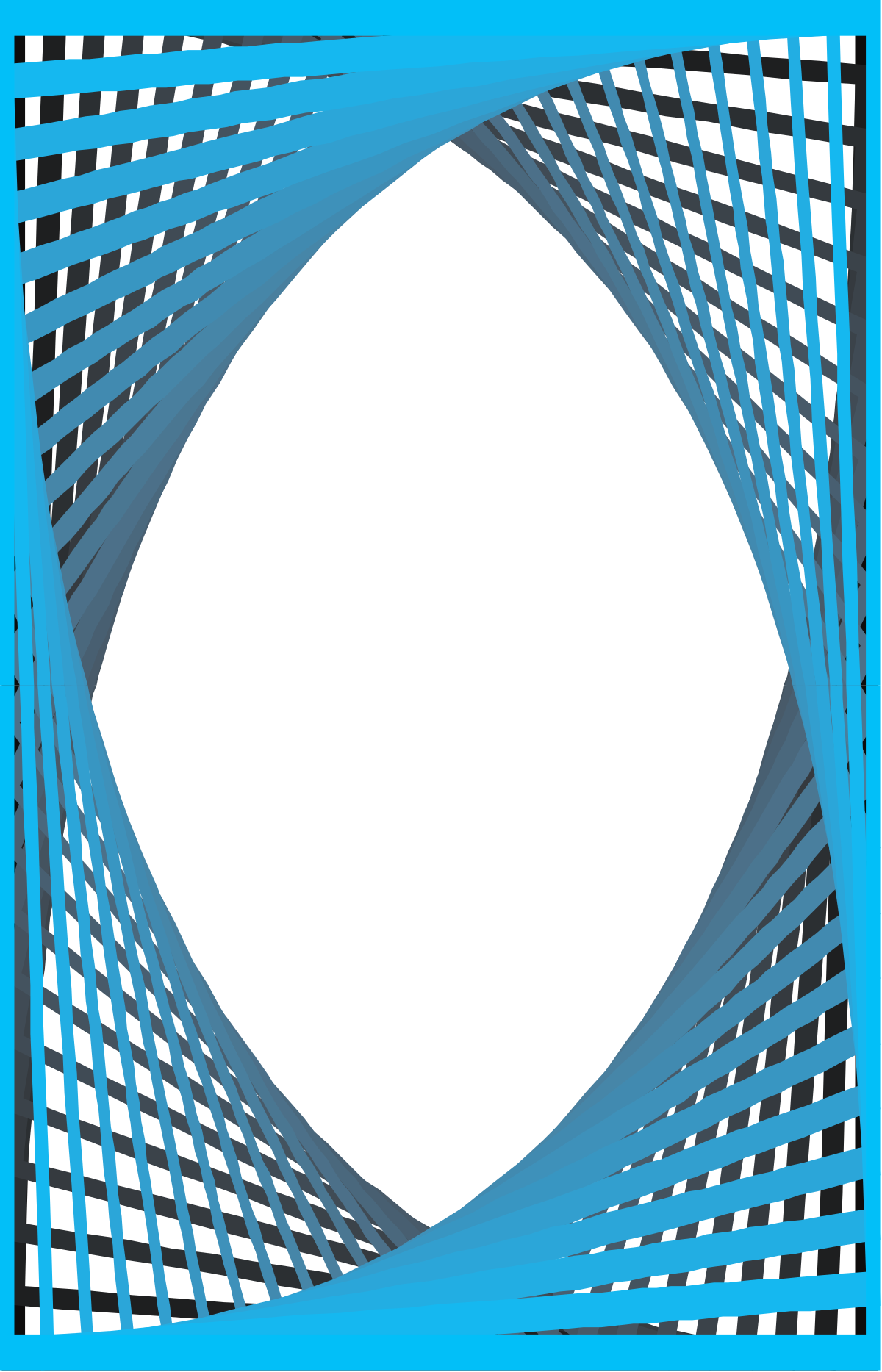 Blue Square Frame with Black Background Clipart - Borders and Decorative Designs