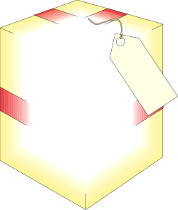 Borders Clipart: White Box with Red Stripe and Tag Design