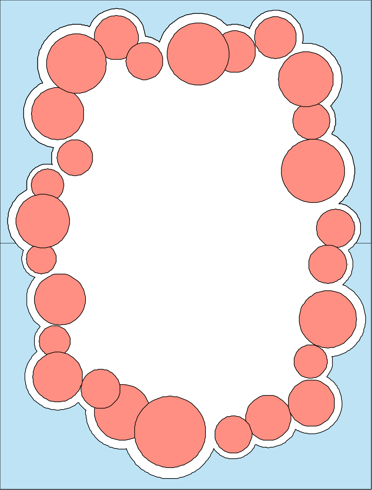 Circle of Pink Dots Clipart - Decorative Borders and Brdrport Designs