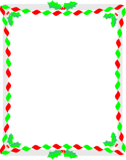 Christmas Frame with Holly and Red Green Leaves - Festive Clipart Design