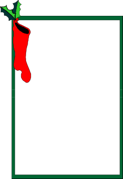 Christmas Stocking Frame with Holly Tree Clipart - Festive Borders