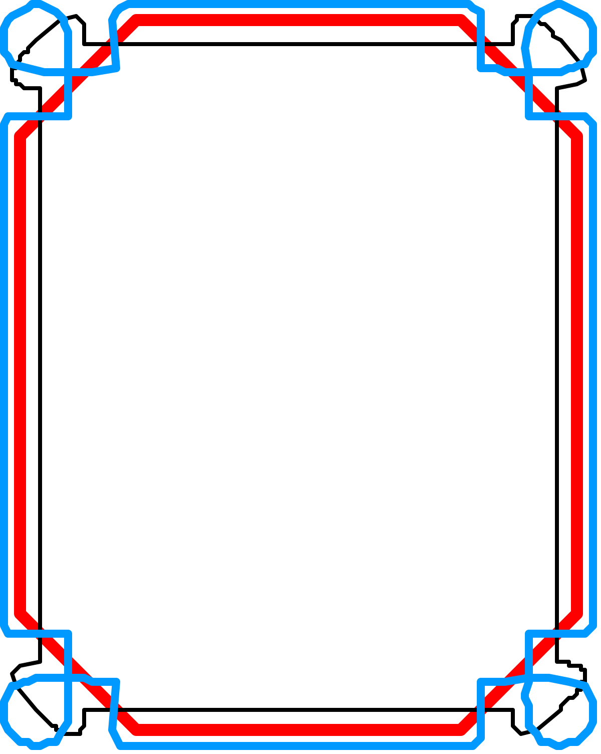 Blue and Red Frame with White Border Clipart - Perfect for Creative Projects