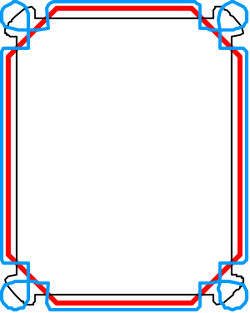 Blue and Red Frame with White Border Clipart - Perfect for Creative Projects