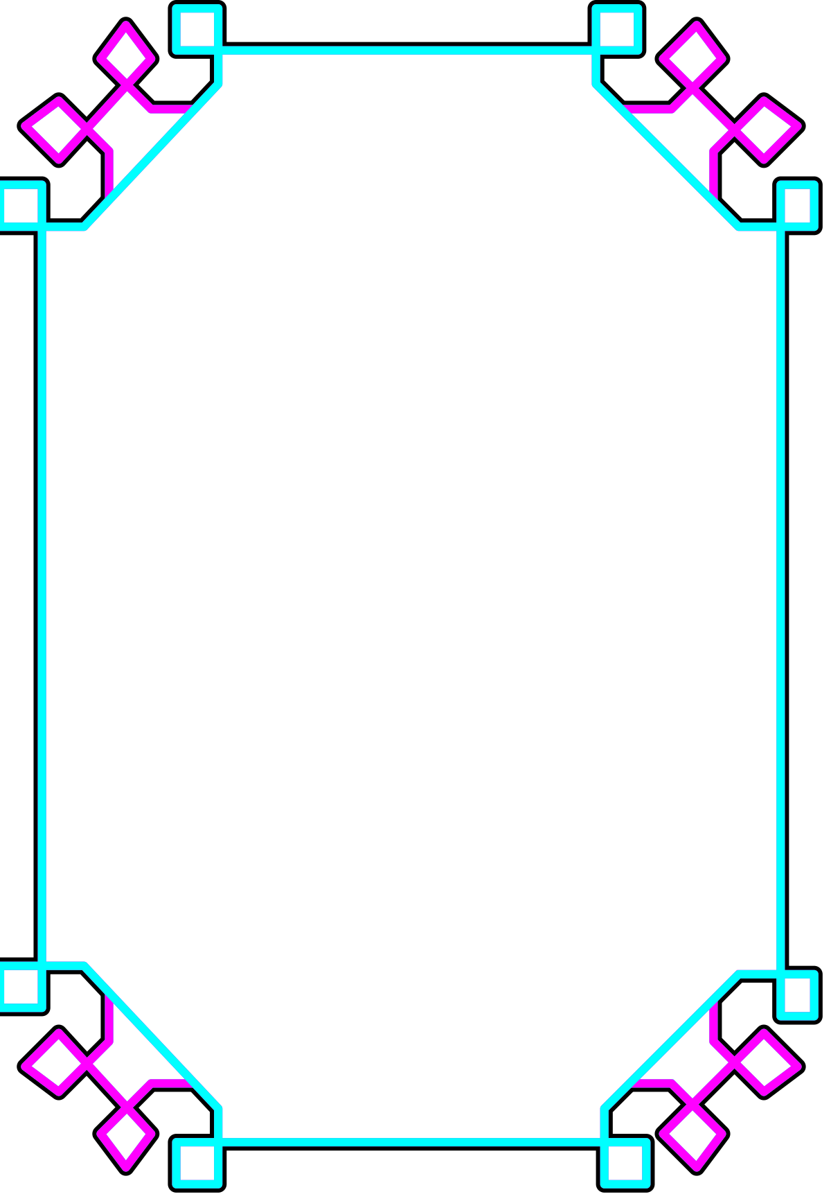 Pink Border Clipart - Square Frame Design for Creative Projects