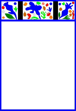 Bird and Flowers Clipart: Elegant Blue Frame Design