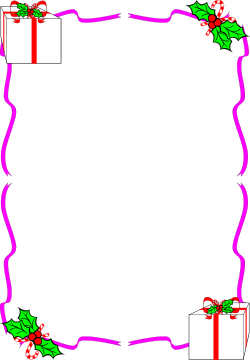 Christmas Frame with Holly and Presents - Festive Clipart Design