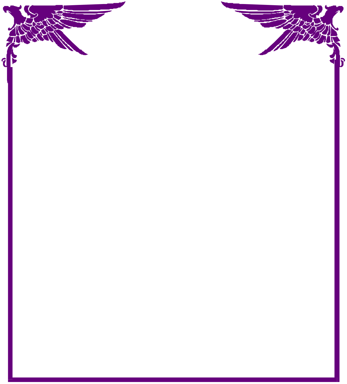 Purple Frame with Birds Clipart - Elegant Decorative Borders for Creative Designs