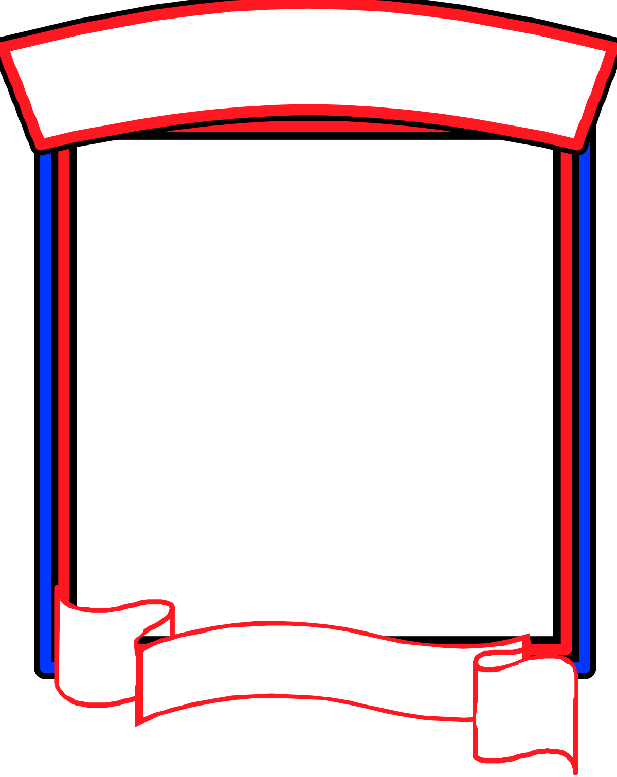 Red, White, and Blue Banner Clipart with Ribbon - Patriotic Decoration Design