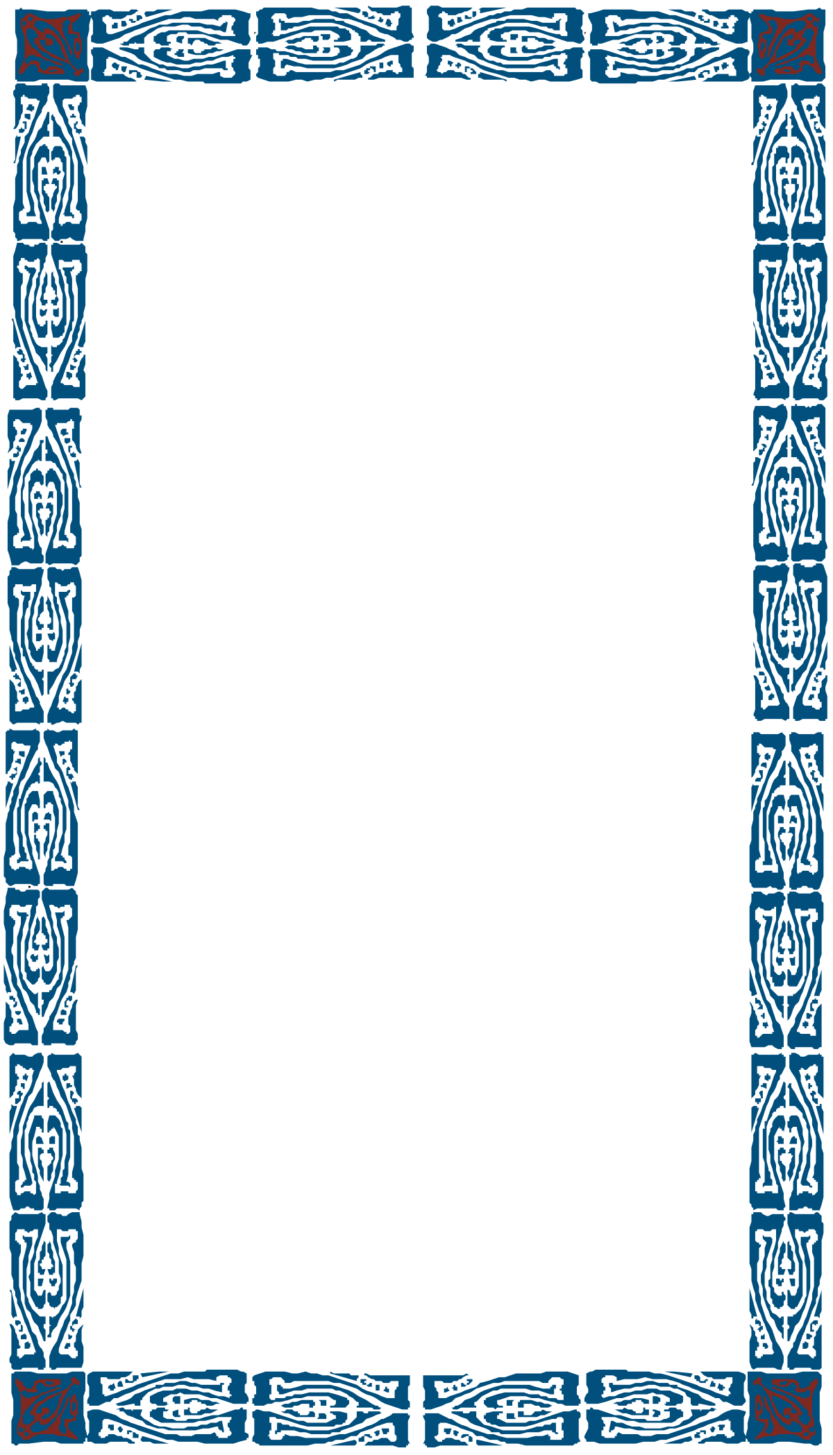 Elegant Blue Frame with Pattern Clipart for Creative Designs