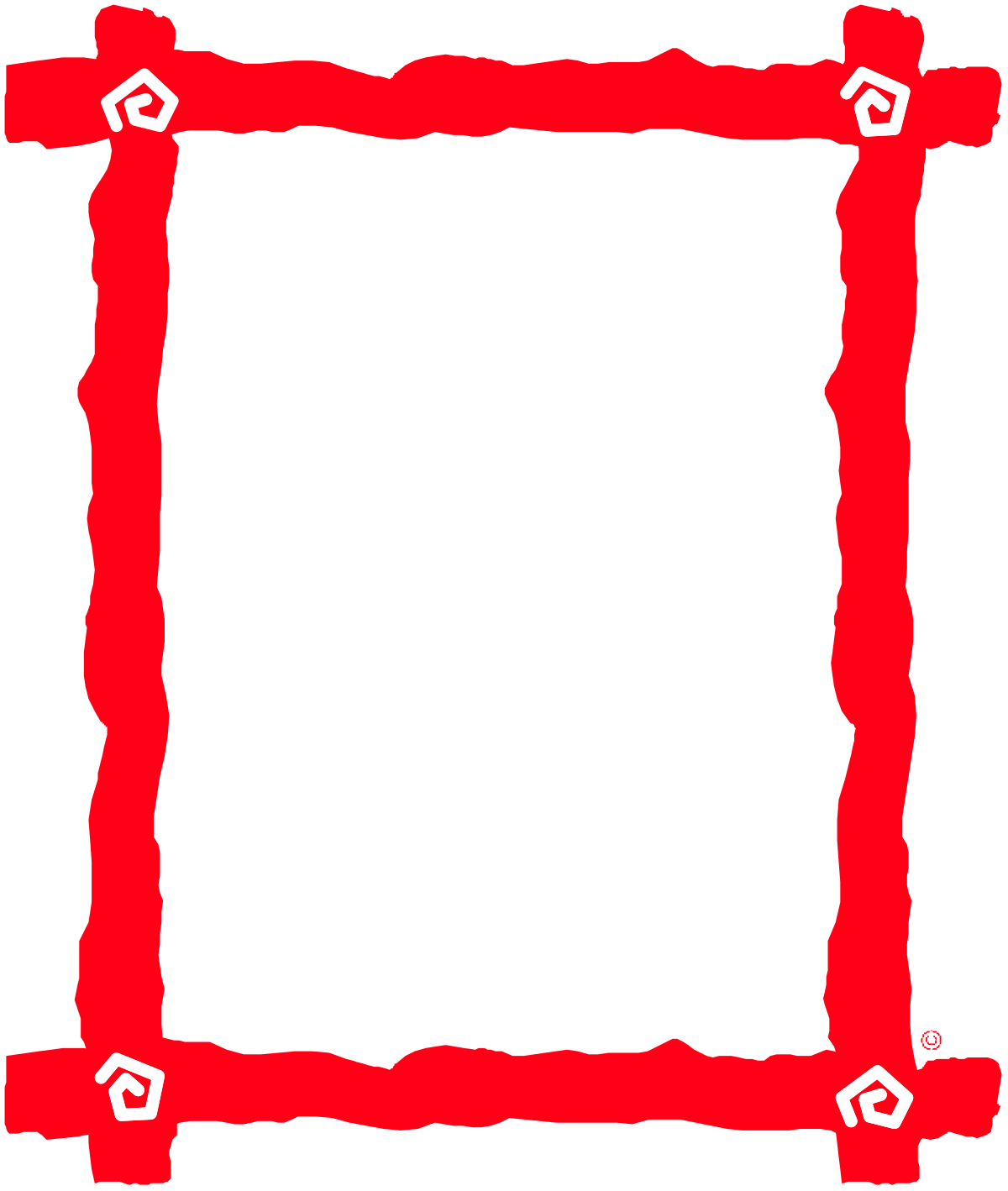 Red Frame Clipart with White Border - Elegant Decorative Borders