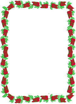 Red Rose Border with Green Leaves Clipart for Elegant Designs