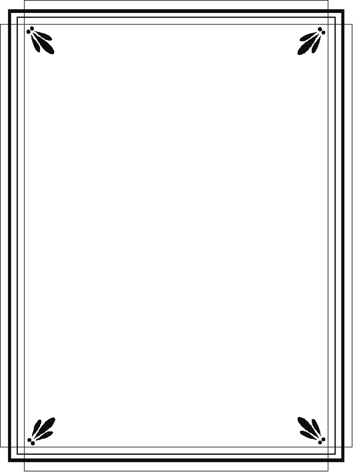 Elegant Black and White Decorative Border Clipart for Creative Projects