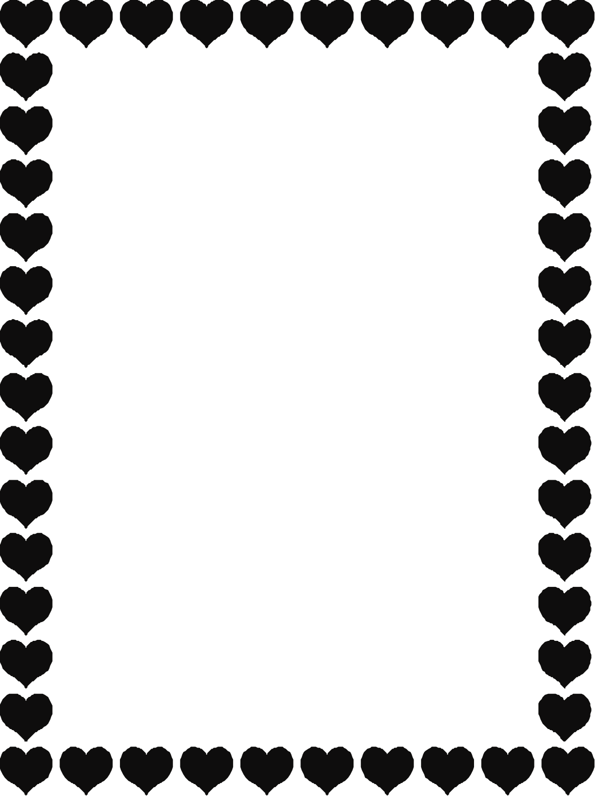 Heart Frame Clipart: Elegant Black and White Borders