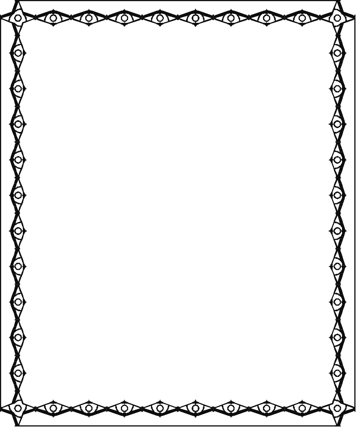 Black and White Pattern Frame Clipart for Elegant Designs