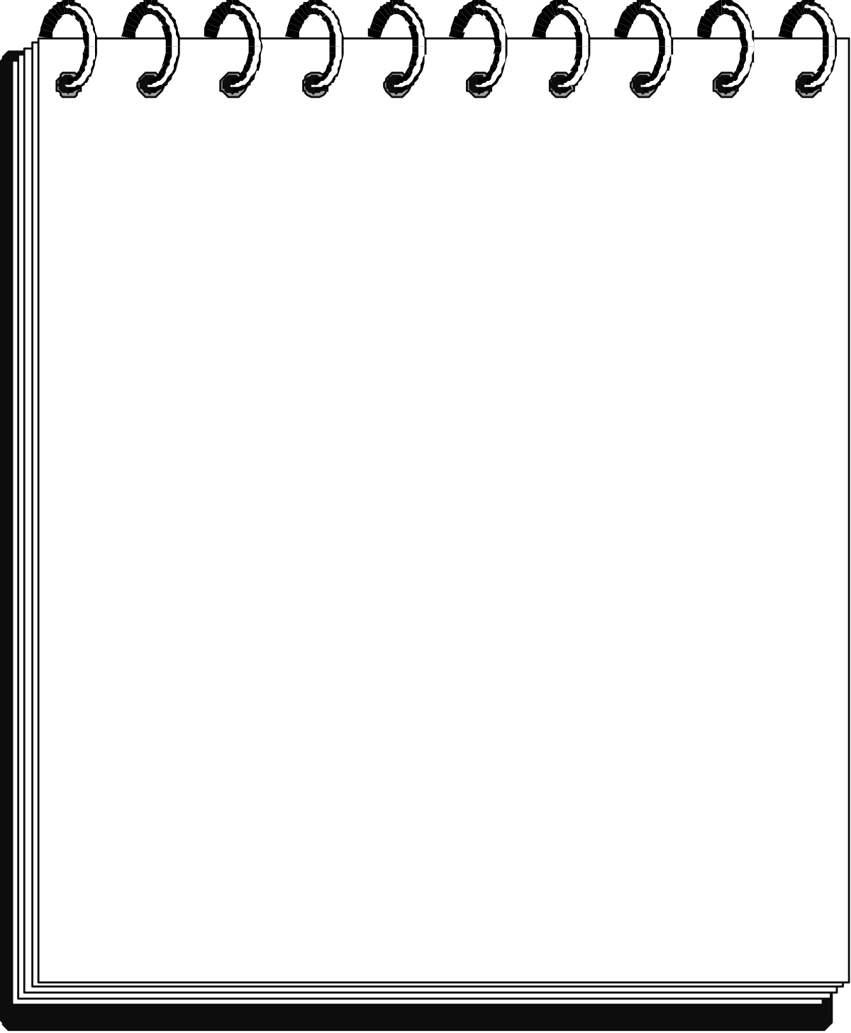 a blank notepad with a black border clip art png transparent Blank Notepad with Black Border Clipart for Creative Projects