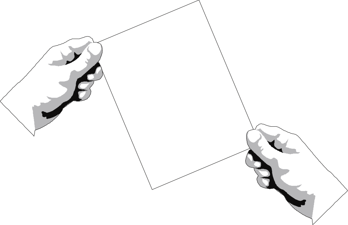 Blank Paper Held by Two Hands Clipart - Perfect for Customizable Designs