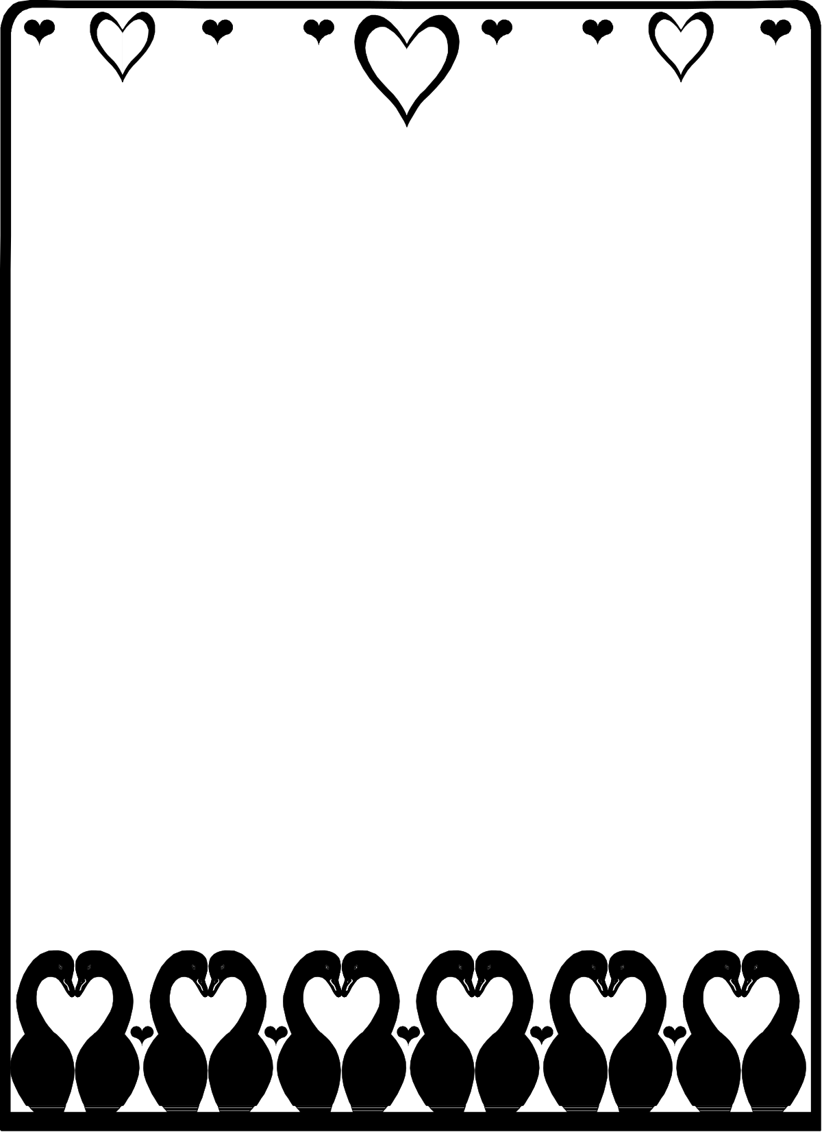 Black and White Heart Frame Clipart for Elegant Designs