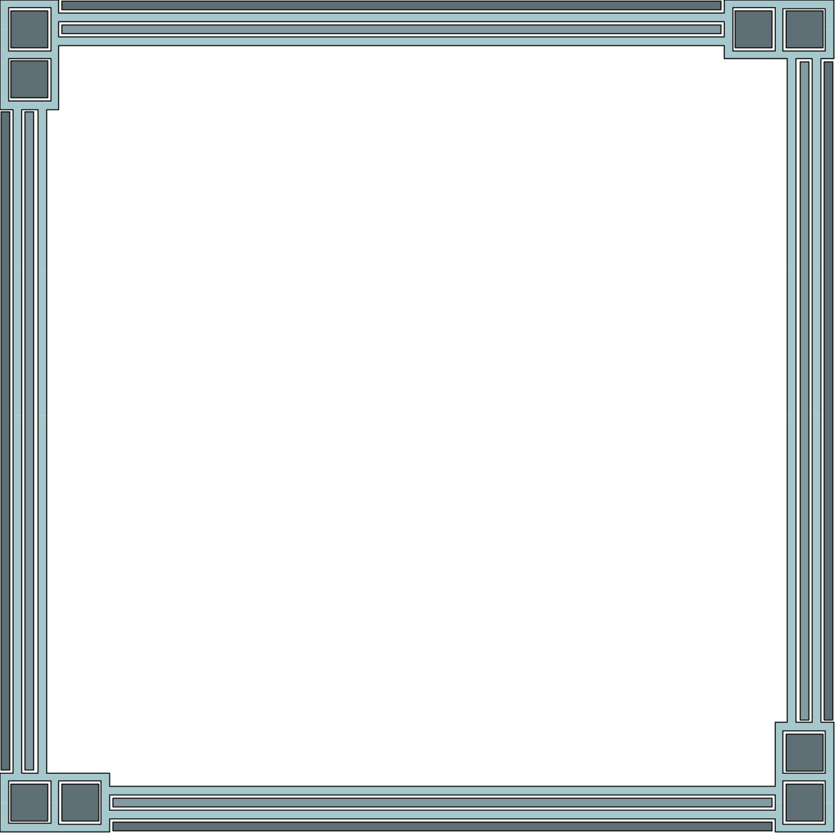 Art Deco Frame Clipart - Black and White Decorative Borders