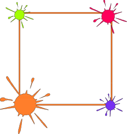 Colorful Square Frame with Unique Shapes - Eye-Catching Clipart Design
