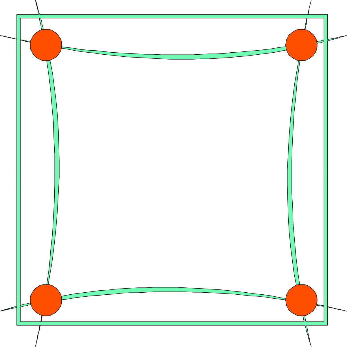 Orange Balls on Square Base - Vibrant Clipart Design
