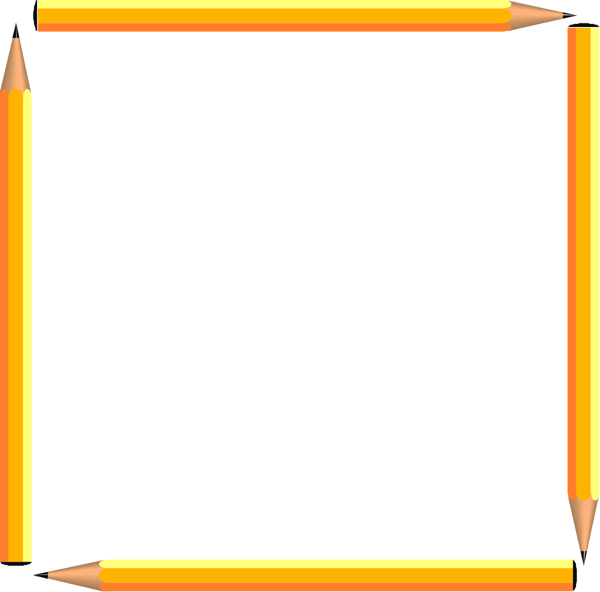 Pencil Clipart on Black Background - Creative Borders and Designs