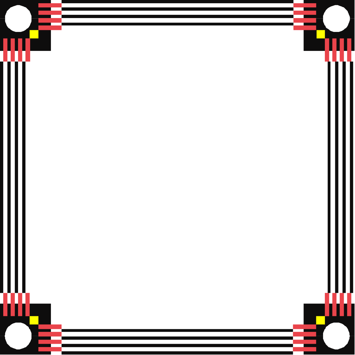 Colorful Red and Yellow Square Frame Clipart - Perfect for Borders