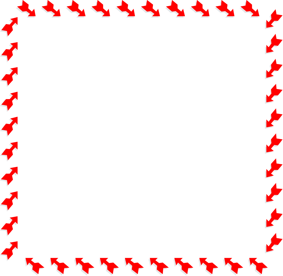 Heart-Themed Square Frame Clipart with Red and White Designs