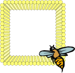 Bee with Honey Frame Clipart - Vibrant Borders Design