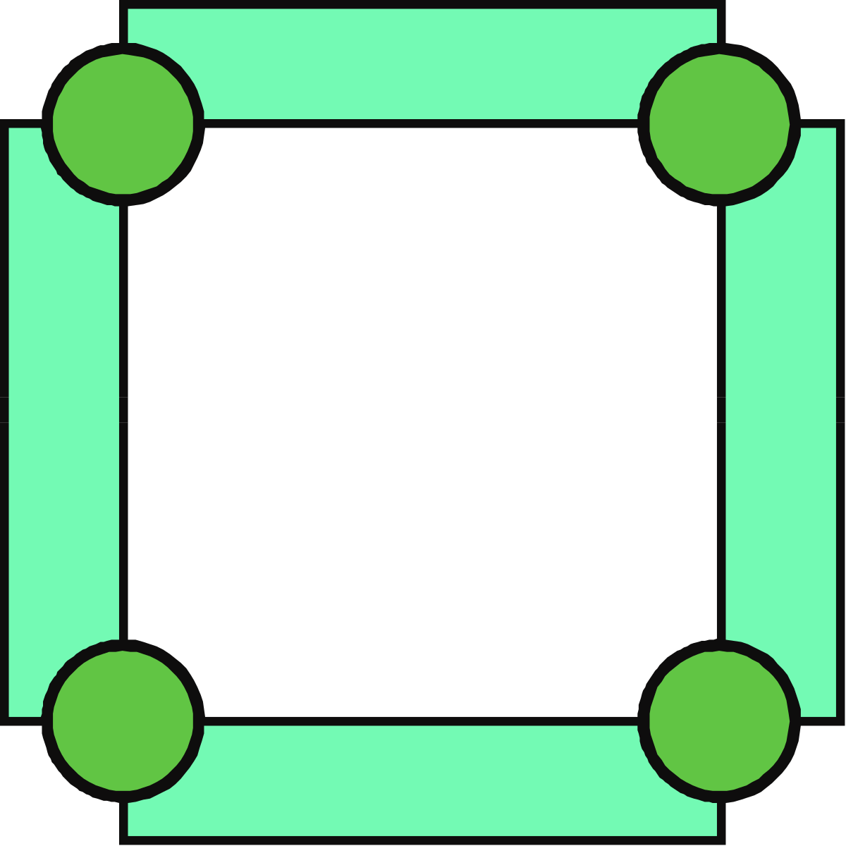 Square Frame Clipart with Green Circles - Vibrant Borders for Creative Designs