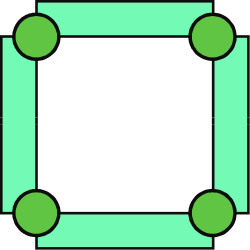 Square Frame Clipart with Green Circles - Vibrant Borders for Creative Designs