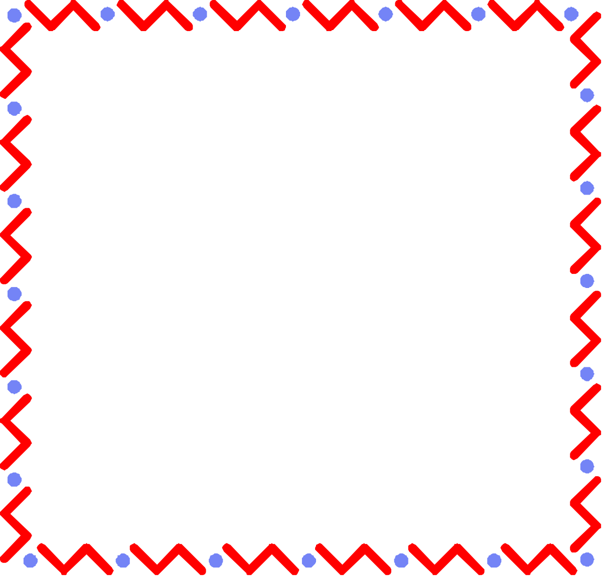 a square frame with blue and red dots clip art png transparent Square Frame Clipart with Blue and Red Dots - Creative Borders